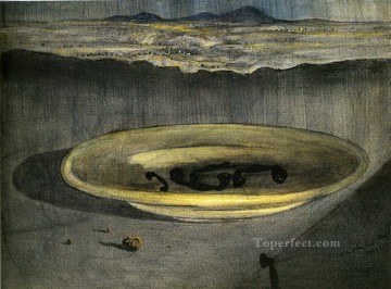 Landscape with Telephones on a Plate Surrealist Oil Paintings